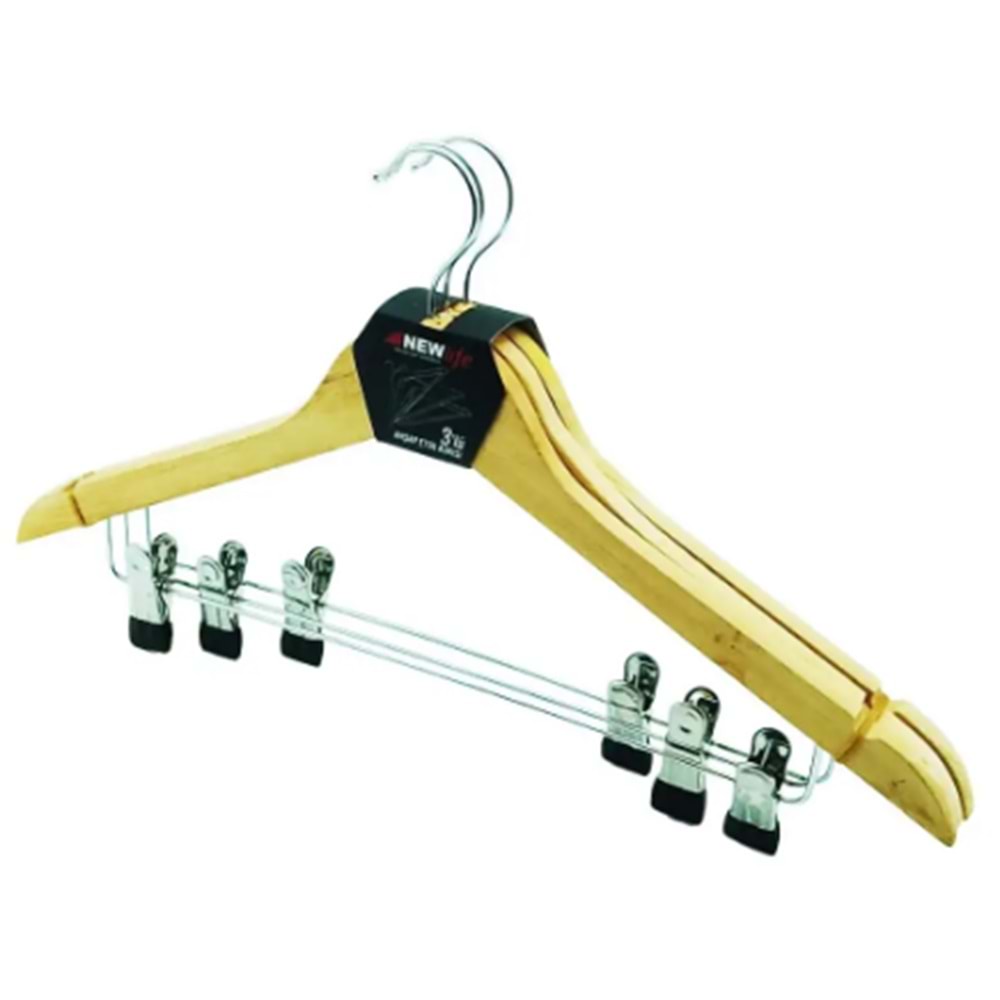 NEWLİFE MANDALLI ETEK ASKI 3 LÜ CLKN-142 *32