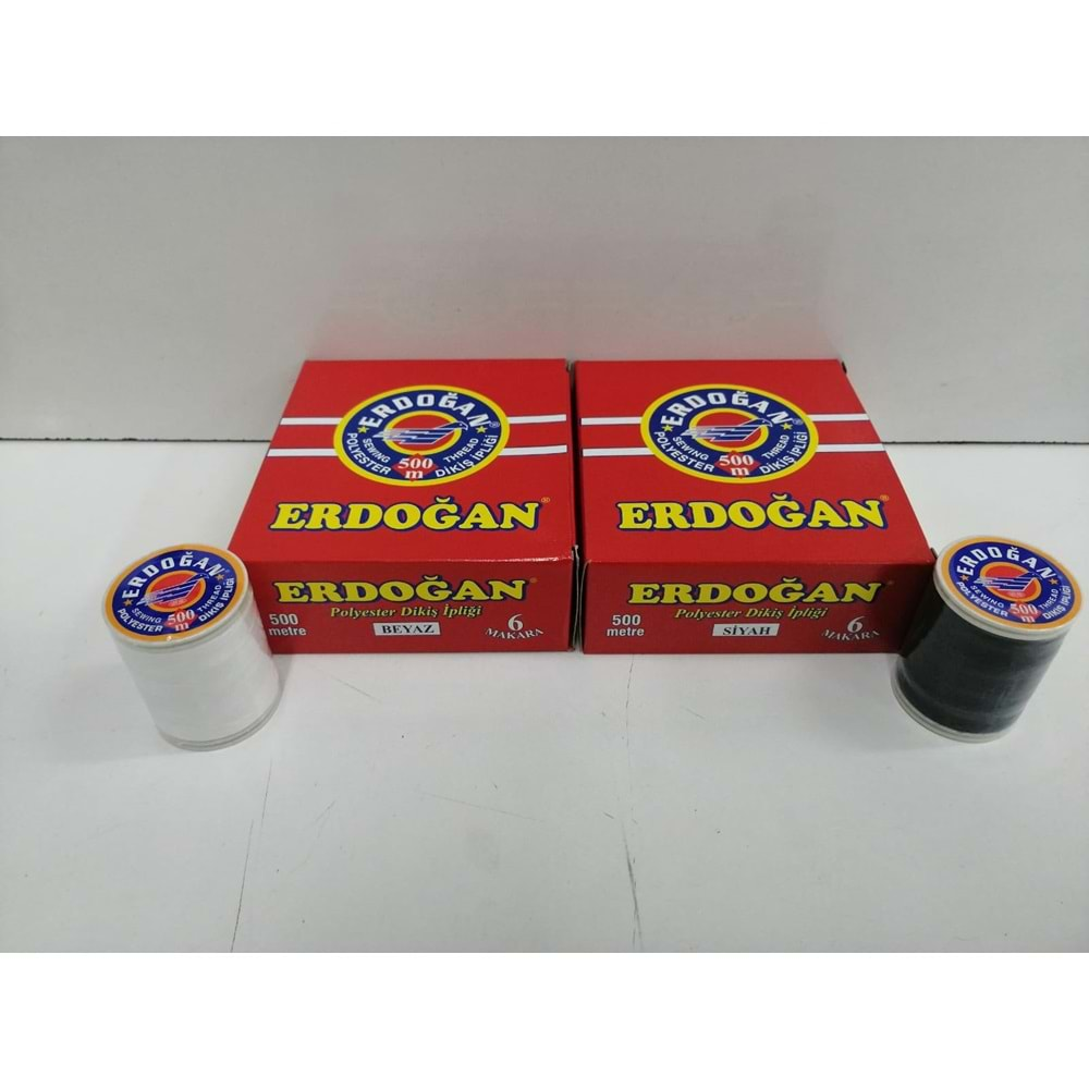 ERDOĞAN POLYESTER MAKARA DİKİŞ İPLİĞİ 500 MT. *6*