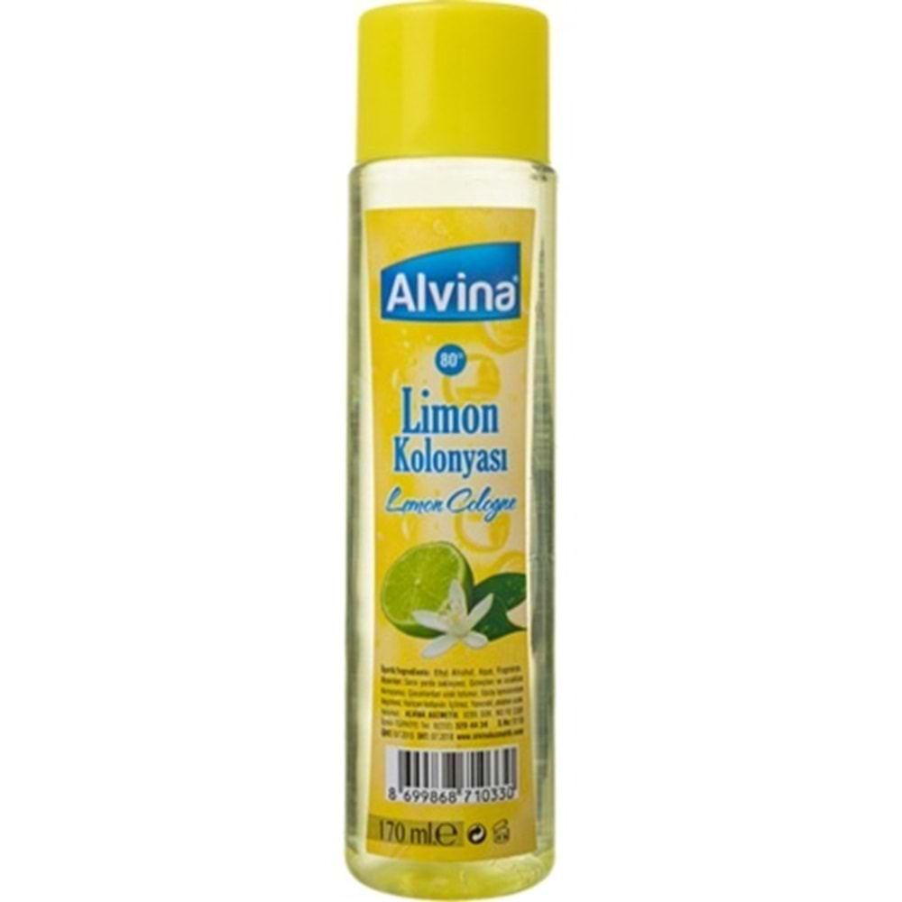 ALVİNA LİMON KOLONYASI 80 200 ML *12