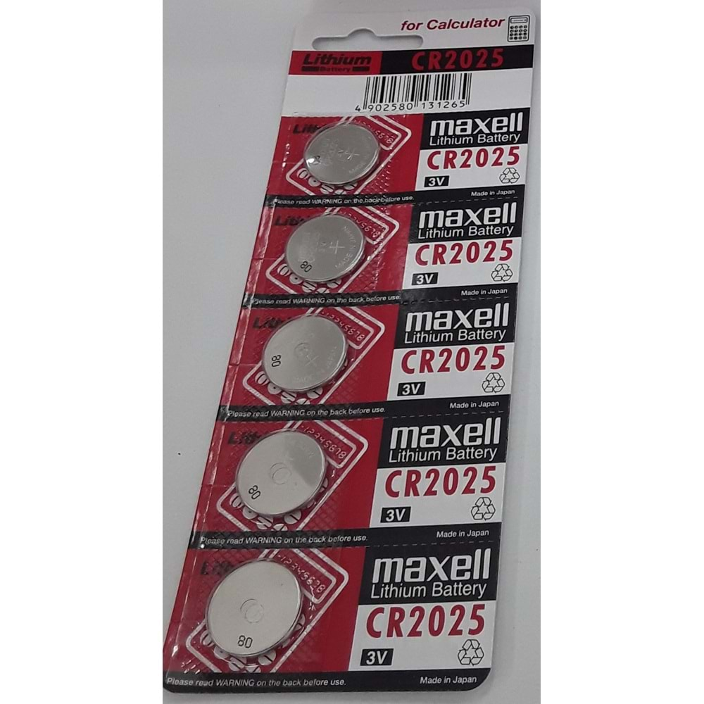 MAXELL CR2025 3V. LİTHİUM PİL *5 *100*