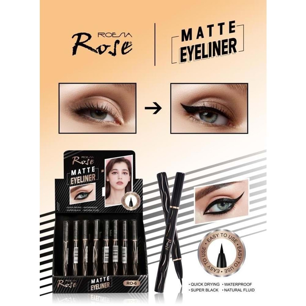 ROSE KALEM MATTE EYELİNER RO-6 *48