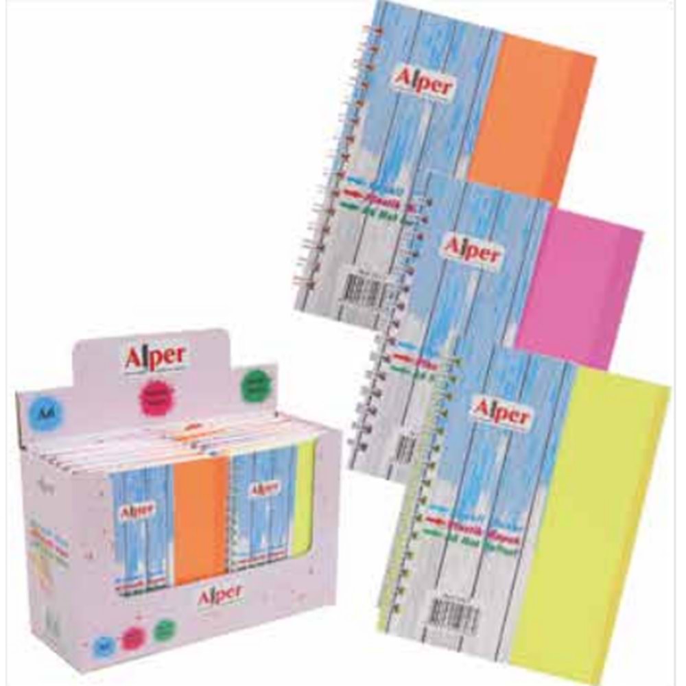 ALPER 1017 A6 PP RENKLİ KENAR NOT DEFTERİ *12