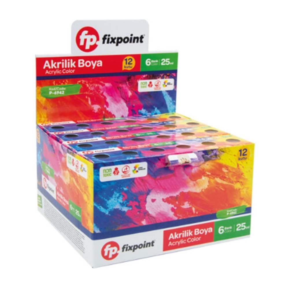 FİXPOİNT AKRİLİK BOYA 25 ML 6'LI P-6942