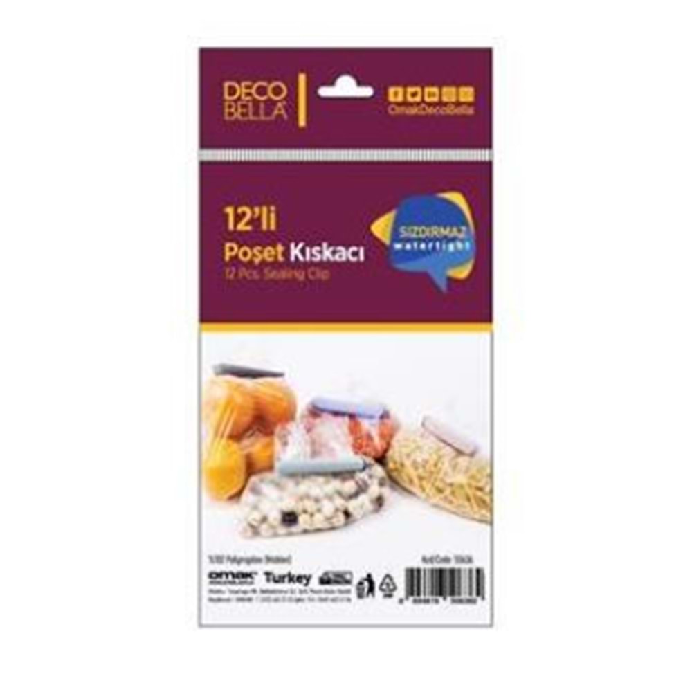 DECO BELLA POŞET KLİPSİ 12 Lİ 50636