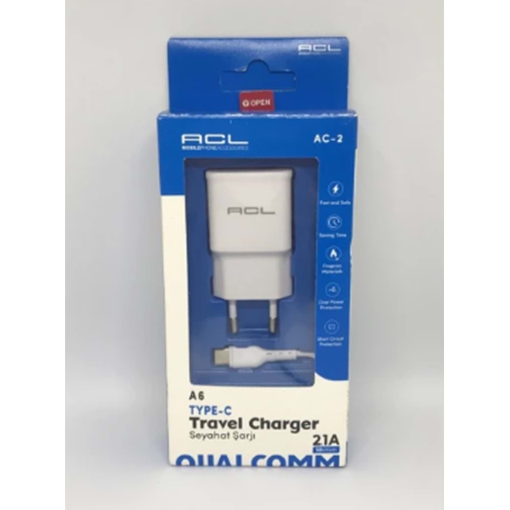ACL TYPE-C ŞARJ ALETİ 10W 2.1A A6 AC-2 *10