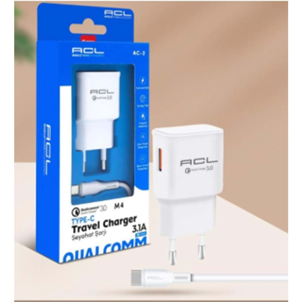 ACL TYPE-C ŞARJ ALETİ 18W 3.1A AC-2 M4 *10