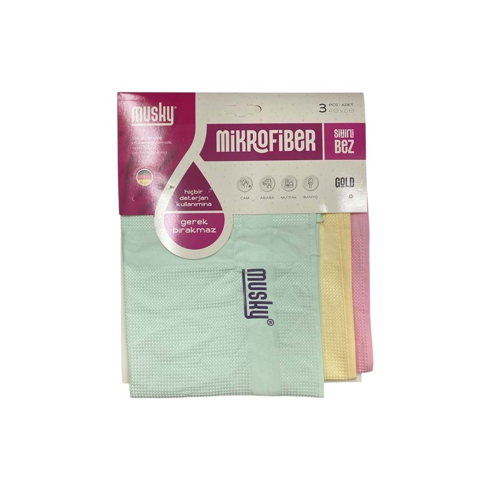 MUSKY 3 LÜ GOLD SİHİRLİ BEZ 40*60 1275