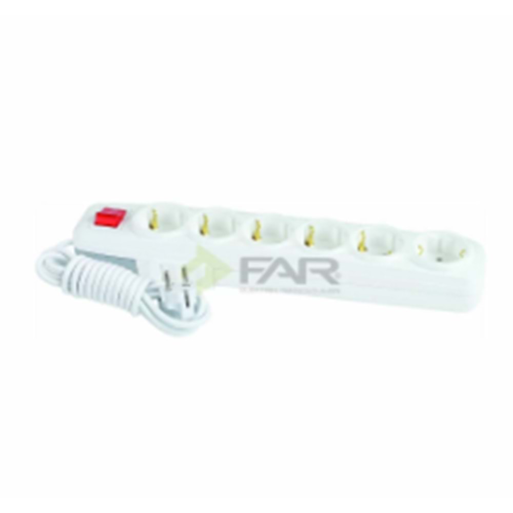FAR F511D 6LI ANAHTARLI GRUP PRİZ 7M 3944 *12