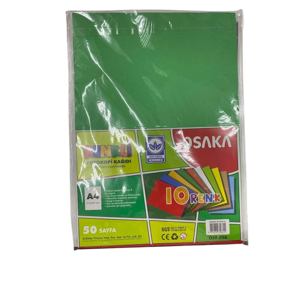 OSAKA ORF-050 RENKLİ FOTOKOPİ KAĞIDI 50 AD. *120