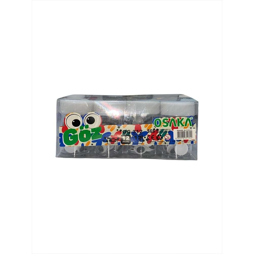 OSAKA OG-312 SİYAH OYNAR GÖZ 12MM *12