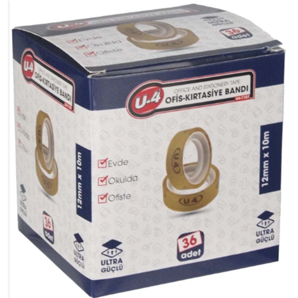 U-4 12MM*10M KIRTASİYE BANDI U4-1107 *36