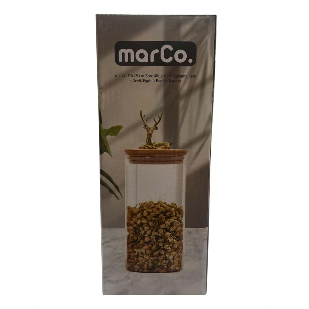 MARCO GEYİKLİ KAPAKLI BAMBU KAVANOZ 0069 *24