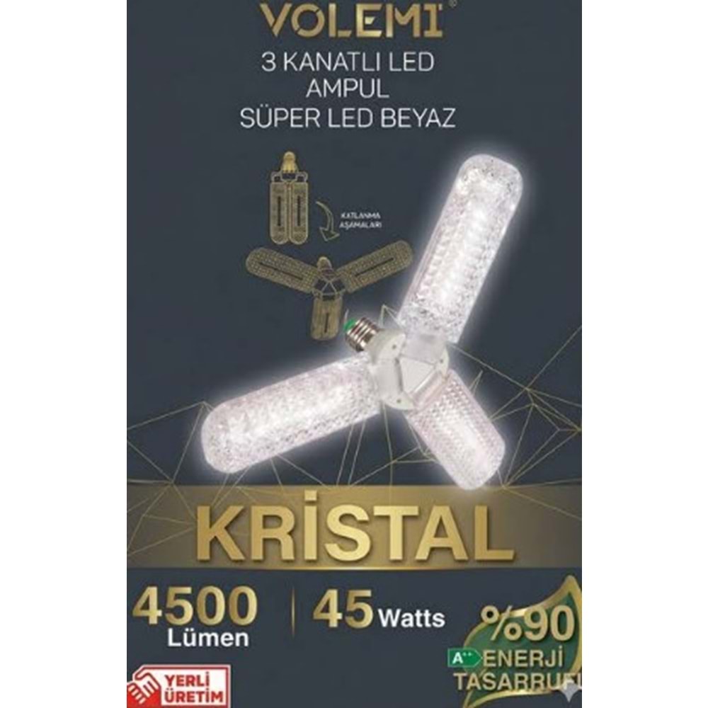 VOLEMİ 45W 3 KANAT KRİSTAL AMPUL 2334 810-6609 *60