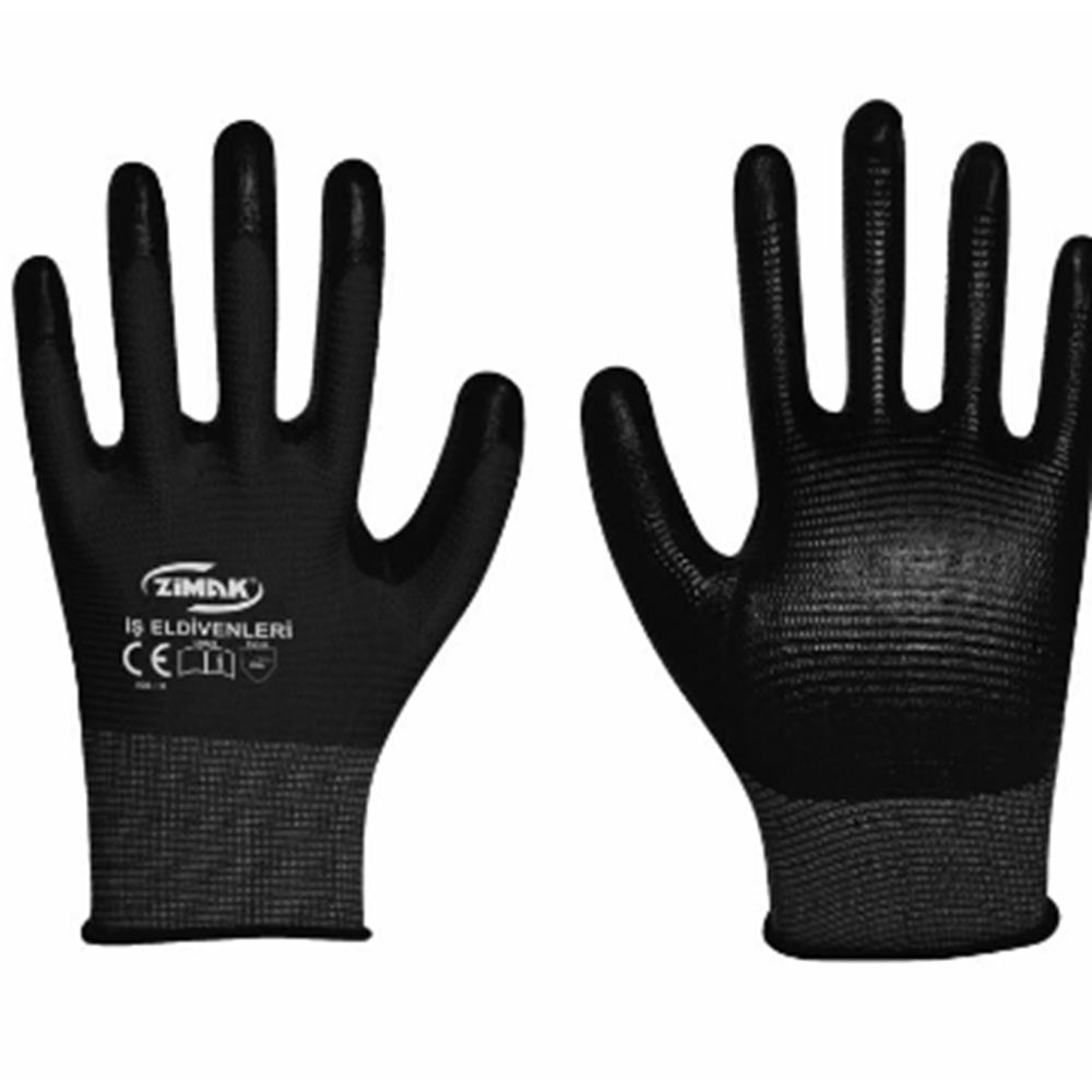 ZİMAK SİYAH TIRTIKLI ELDİVEN EL-150 *12