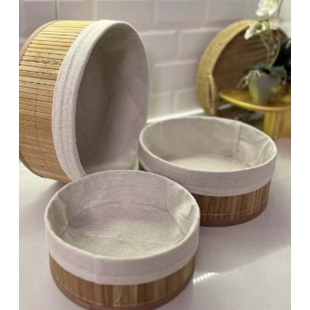 AS HOME 3LÜ YUV. BAMBU SEPET AZR1747 *8