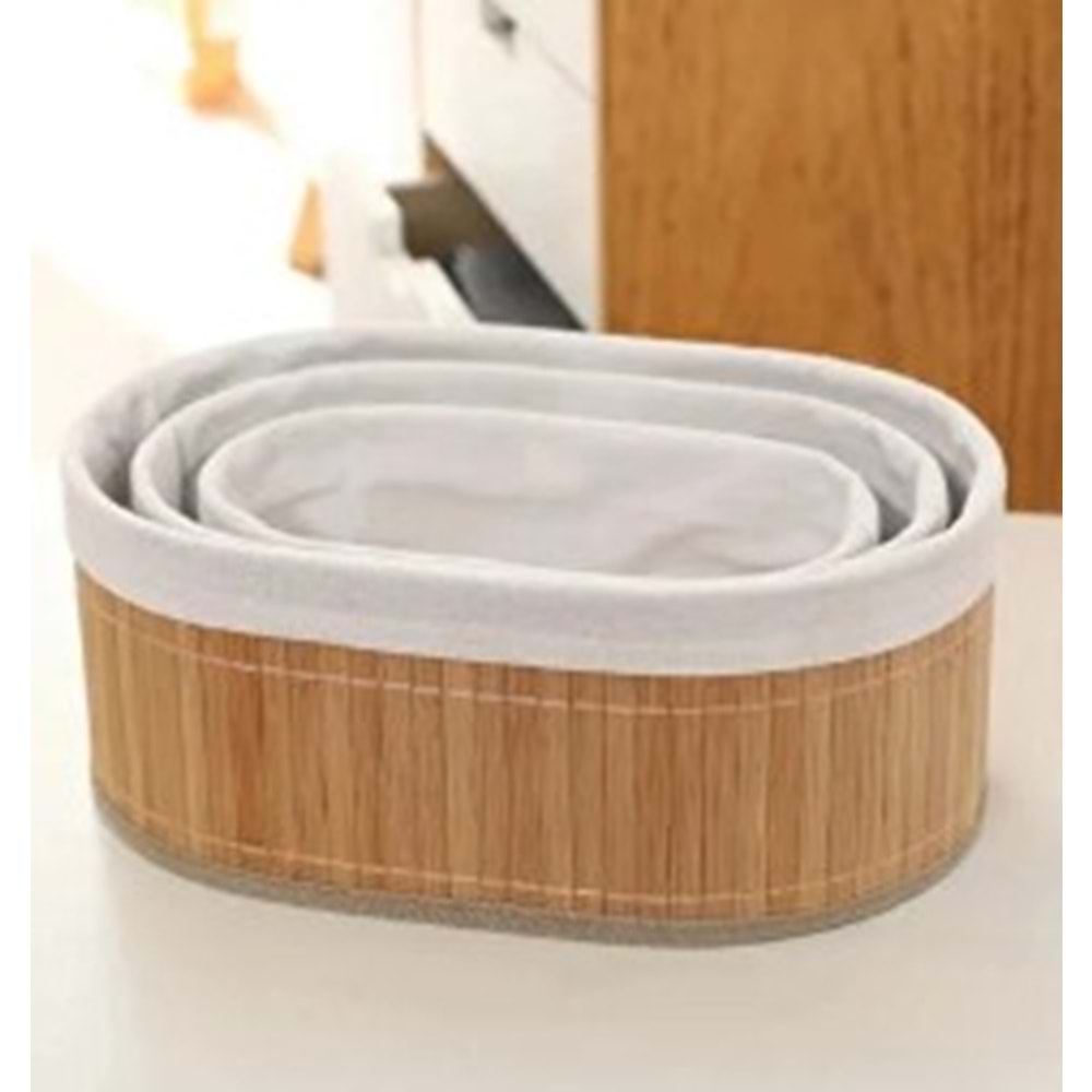 AS HOME 3LÜ OVAL BAMBU SEPET AZR1730 *8