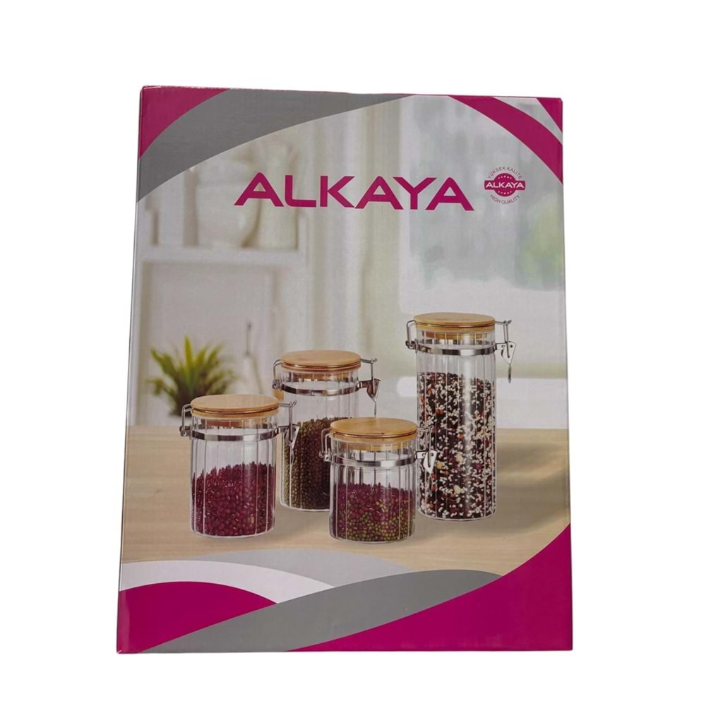 ALKAYA 4LÜ KİLİTLİ KAVANOZ SETİ ALK-1416