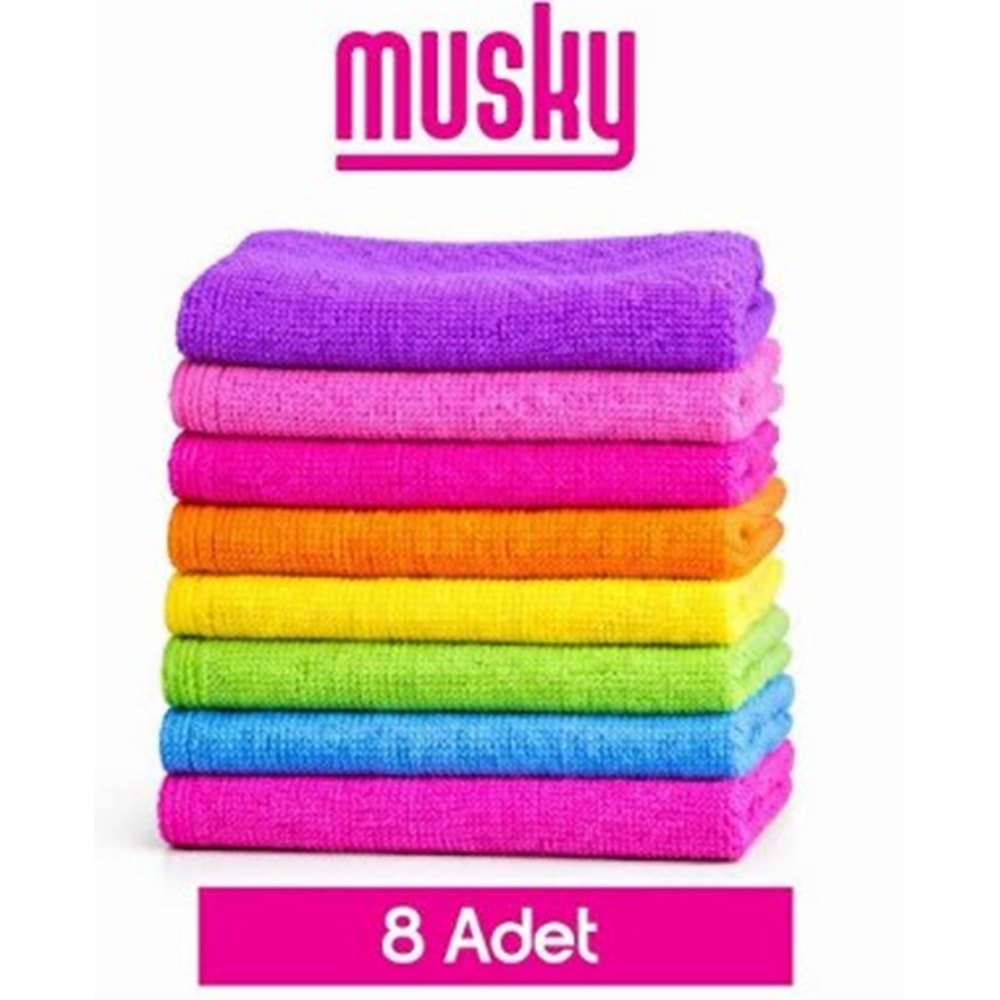 MUSKY 8 Lİ MİKROFİBER BEZ 30X30 0454 *200