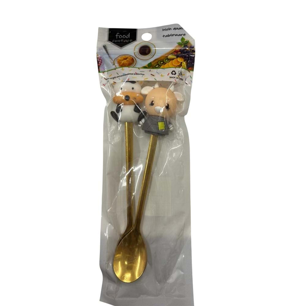 ERKAYA FİGÜRLÜ GOLD KAŞIK 2Lİ ERK-8004 *300