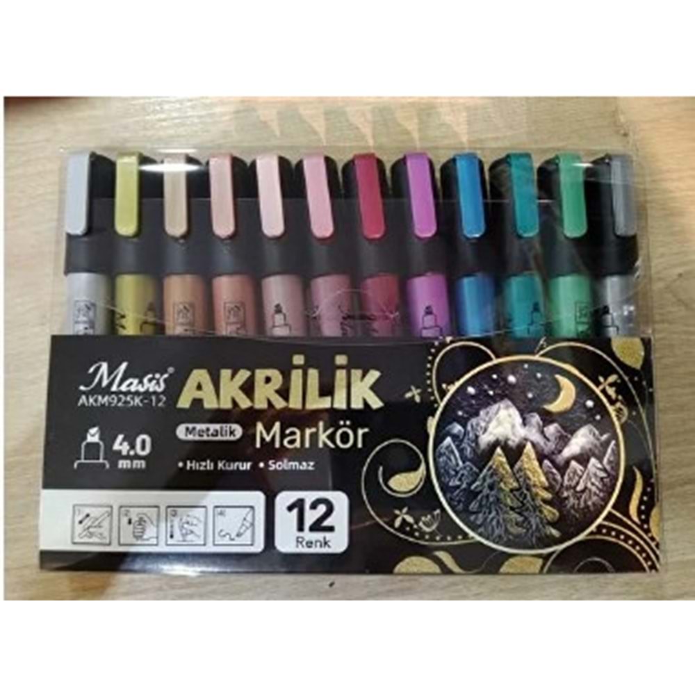 MASİS AKRİLİK METALİK KALEM AKM925K-12 2775