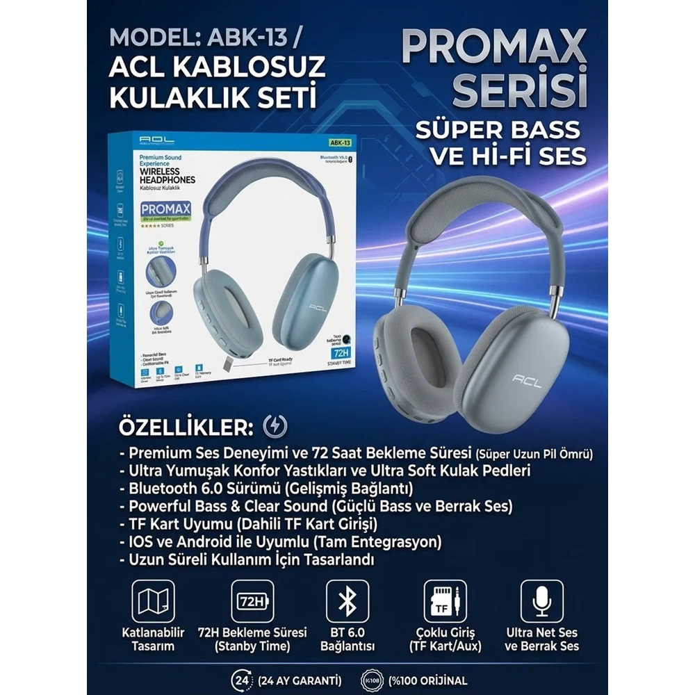ACL ABK-13 BLUETOOTH KULAKLIK