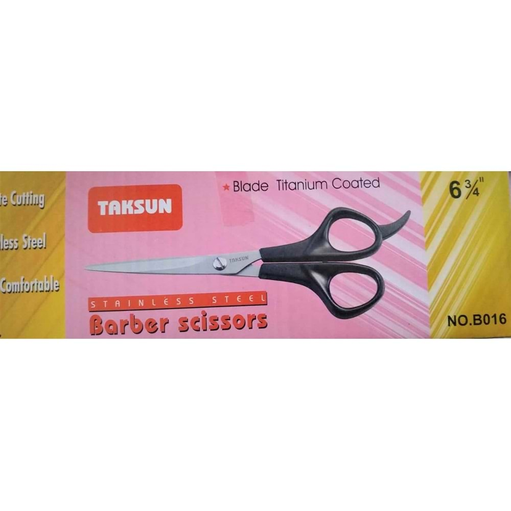 TAKSUN SİYAH SAPLI BERBER MAKAS B016 *12