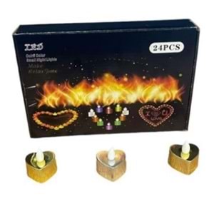 WİNLİGHT PİLLİ KALP MUM 2 RENK WL-00162 *24