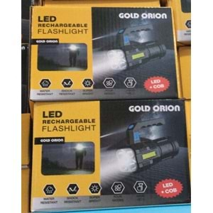 GOLD ORION LED+COB EL FENERİ 8205