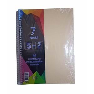 SPİRALLİ PP KAPAK AYRAÇLI 5+2 DEFTER *24