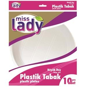 MİSS LADY BÜYÜK PLASTİK TABAK 10 LU 0441