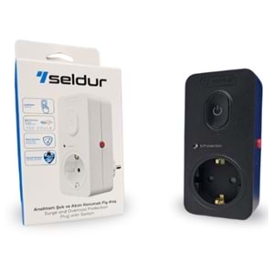 SELDUR ANAHTARLI AKIM KORUMALI PRİZ E1TA33B 0104