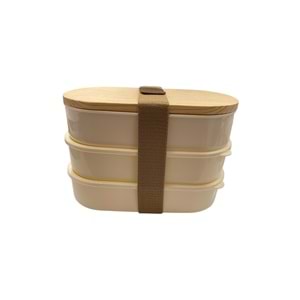 GM PLAST 3 LÜ AHŞAP KAPAKLI SAKLAMA KABI GMP-624 *36