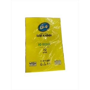 U-4 RENKLİ ELİŞİ KAĞIDI 10 LU U4-F737