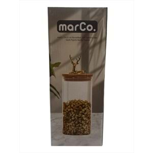 MARCO GEYİKLİ KAPAKLI BAMBU KAVANOZ 0069 *24