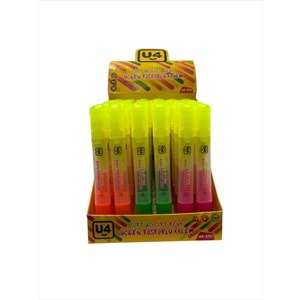 U-4 ÇİFT UÇLU ÇİFT RENK FOSFORLU KALEM U4-3747 *36
