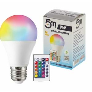 5M RGB LED AMPUL 9W 9206 *100