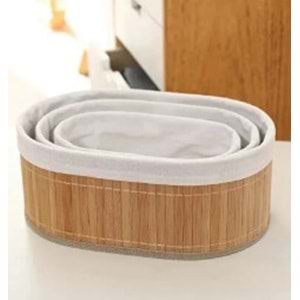 AS HOME 3LÜ OVAL BAMBU SEPET AZR1730 *8