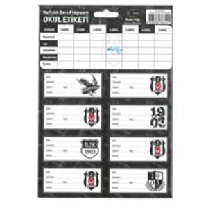 BEŞİKTAŞ OKUL ETİKETİ 3YP DERS PROG. 729276 *25