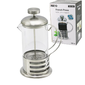 İBİCO İ22-346 FRENCH PRESS ( METAL KAFES & METALKAPAK ) ( 800ML ) ( CAM ) BİTKİ SÜZGEÇİ*24