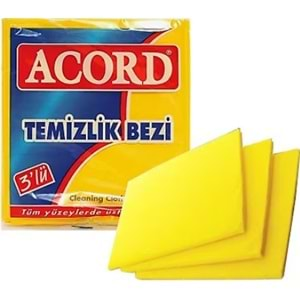 ACORD 3 LÜ SARI TEMİZLİK BEZİ *12*10*!!!!!!!!