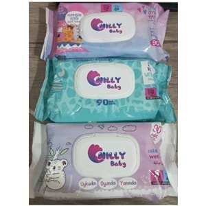 NİLLY BABY ISLAK MENDİL 90 LI KAPAKLI *12