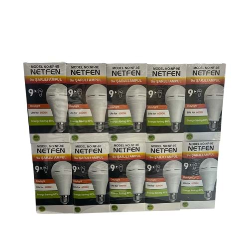 NETFEN 9 WATT ŞARJLI AMPUL NF-9E *10
