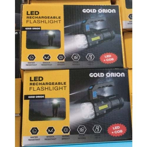 GOLD ORION LED+COB EL FENERİ 8205