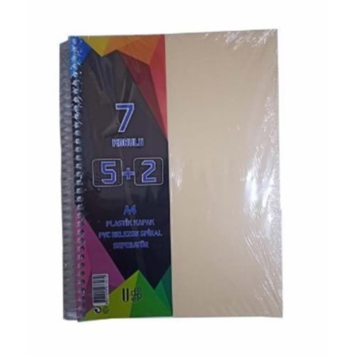 SPİRALLİ PP KAPAK AYRAÇLI 5+2 DEFTER *24