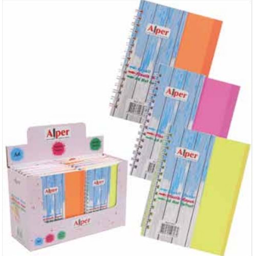 ALPER 1017 A6 PP RENKLİ KENAR NOT DEFTERİ *12