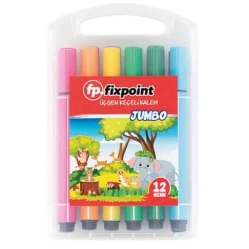 FİXPOİNT JUMBO ÜÇGEN KEÇELİ KALEM P-5563 *12