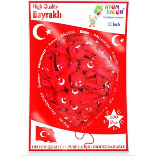 ATOM BALON BASKILI BAYRAKLI *100