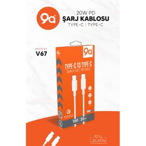 9A TYPE-C & TYPE-C ŞARJ KABLOSU V67 2294 *10