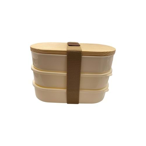 GM PLAST 3 LÜ AHŞAP KAPAKLI SAKLAMA KABI GMP-624 *36