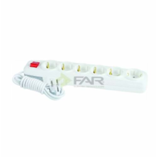 FAR F511A 6LI ANAHTARLI GRUP PRİZ 2M 4514 *72